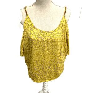Jessica Simpson Yellow Leopard Print Crop Top
